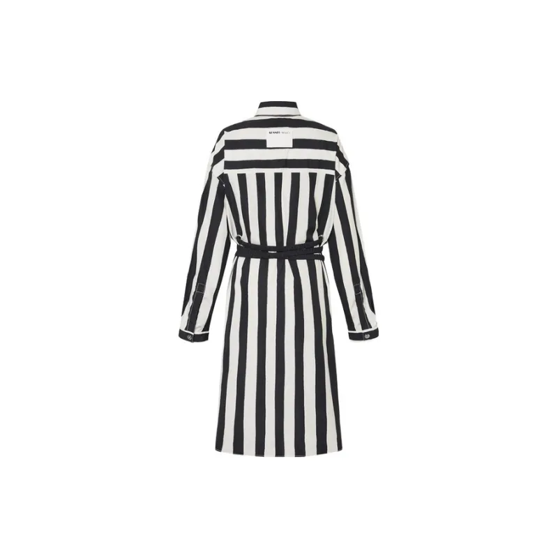 MOCO Long Sleeved Dress Women's Black Apricot Stripes-1