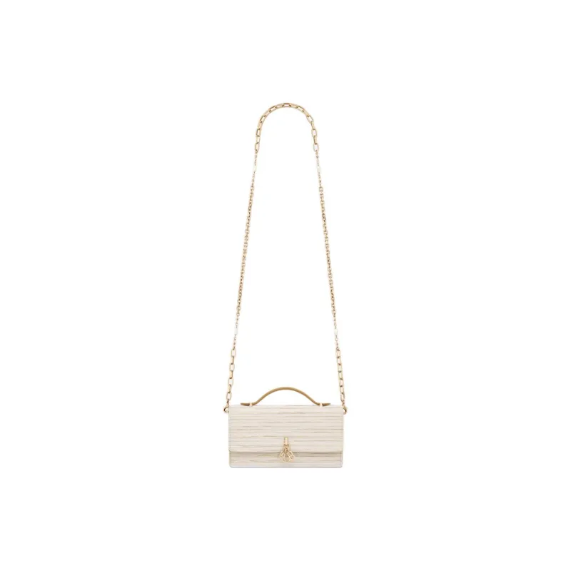 DIOR Embroidered Canvas Shoulder Bag Crossbody Bag Handbag Mini Women's Light Brown-1