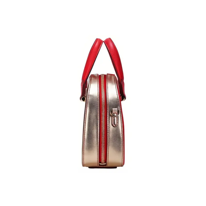 MCM Essential Visetos Origina Leather Crossbody Bag Mini Women's Gold Red-2