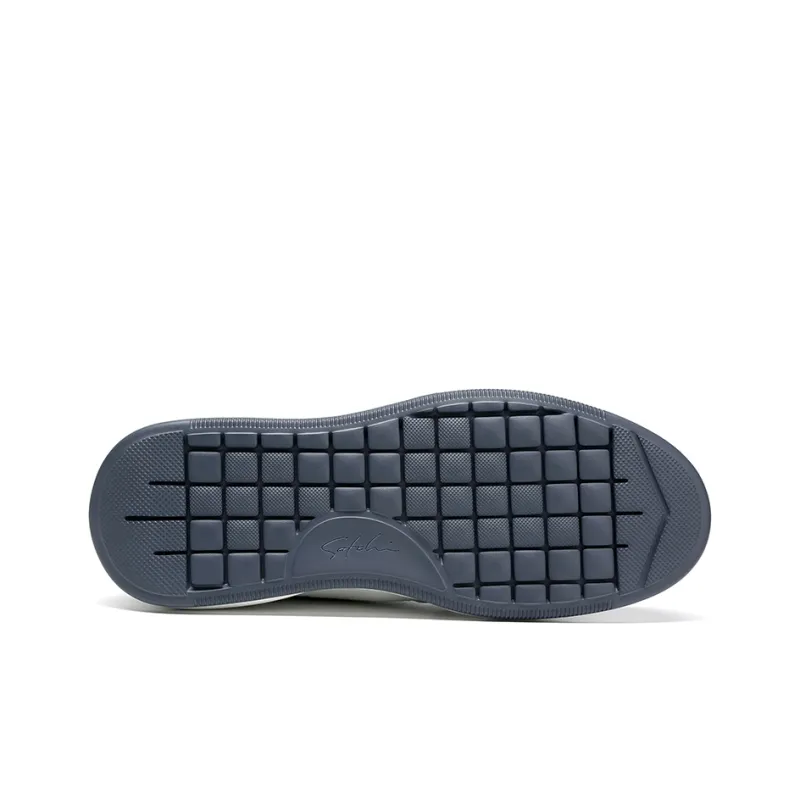 Satchi Lightweight Wear Resistant And Slip Resistant Low Top Skateboard Shoes Men's Gray White 3CM-5