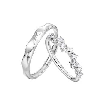KADER 925 Sterling Silver Rings Unisex Silver White