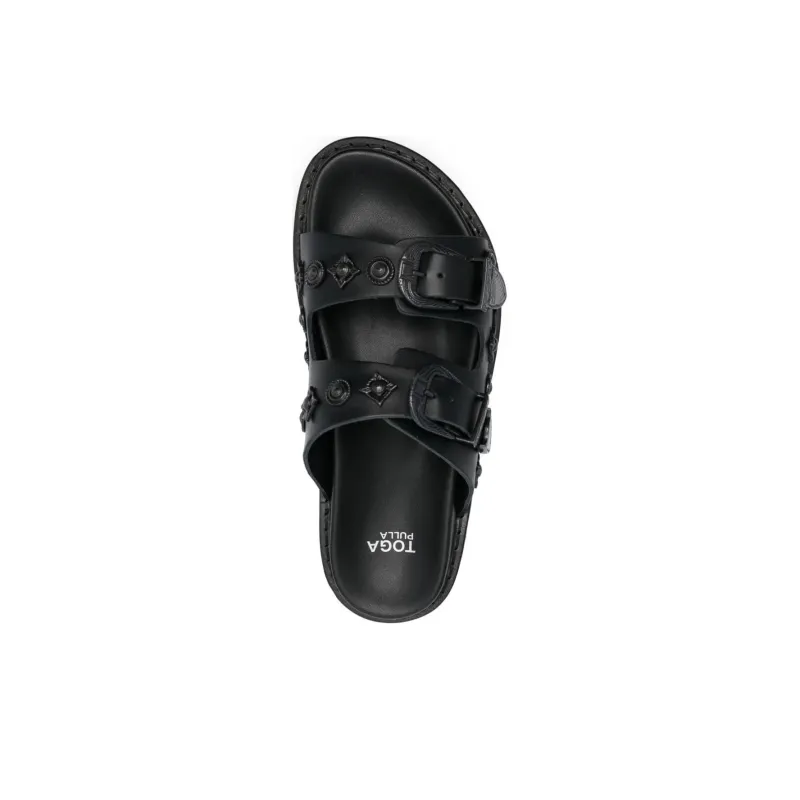 Toga Pulla Stud-embellished Leather Slides-4