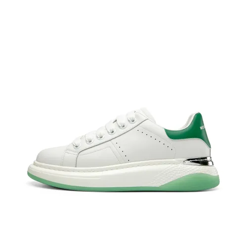 MEXICAN Slip Resistant Cushioning Abrasion Resistant Low Top Skateboard Shoes Men's White