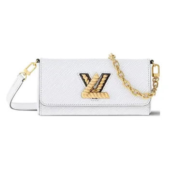 LOUIS VUITTON Twist Leather Shoulder Bag Crossbody Bag Women's White