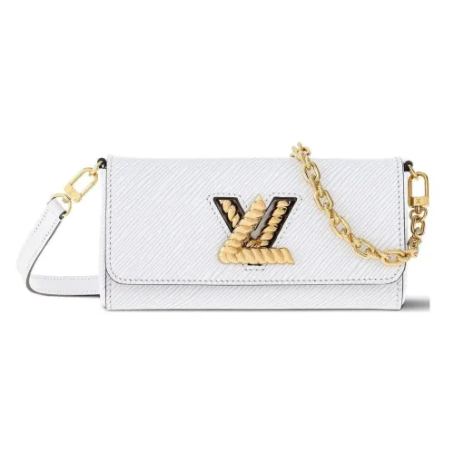 LOUIS VUITTON Twist Leather Shoulder Bag Crossbody Bag Women's White