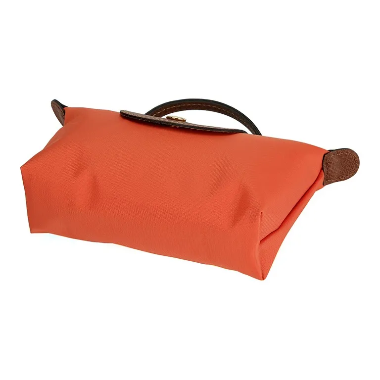 LONGCHAMP Fabric Cow Leather Patchwork Dumpling Bag Handbags Unisex Orange-4