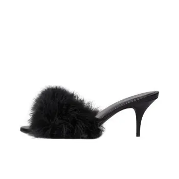 Balenciaga Boudoir 70mm Sandals 'Black Feathers' Women's