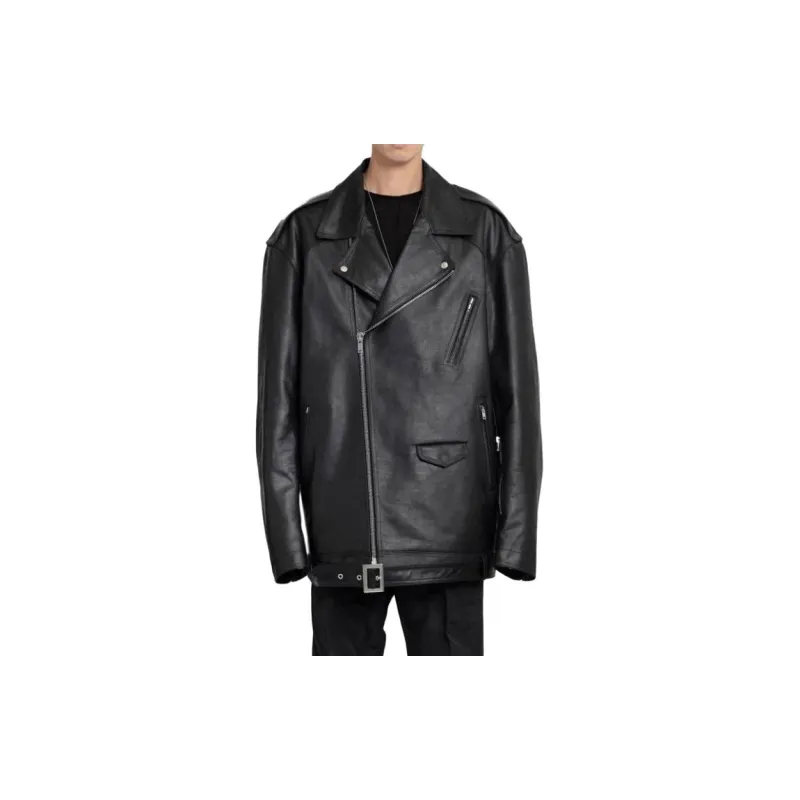 RICK OWENS Luke Stooges Zip up Leather Jacket-1