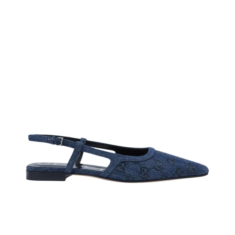 GUCCI Crystal-embellished GG Monogram Pumps-1
