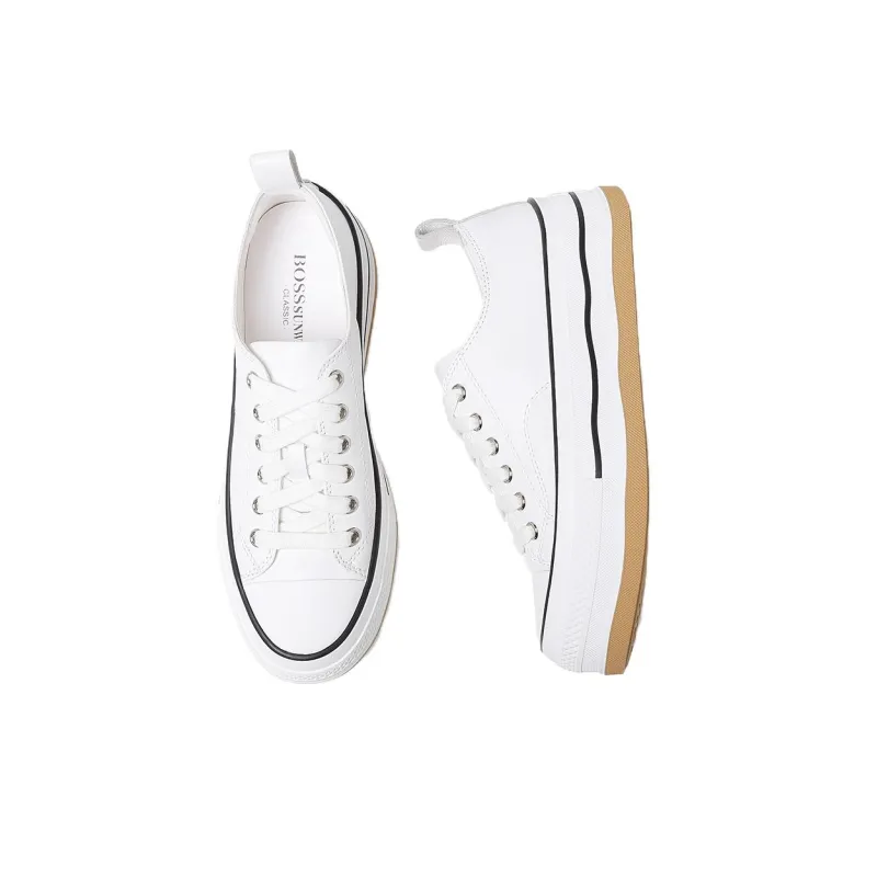 BOSSSUNWEN Height Increasing Low Top Skateboard Shoes Women's-7