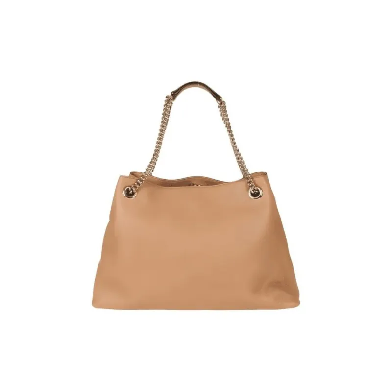 GUCCI Leather Handbag Unisex Beige-2