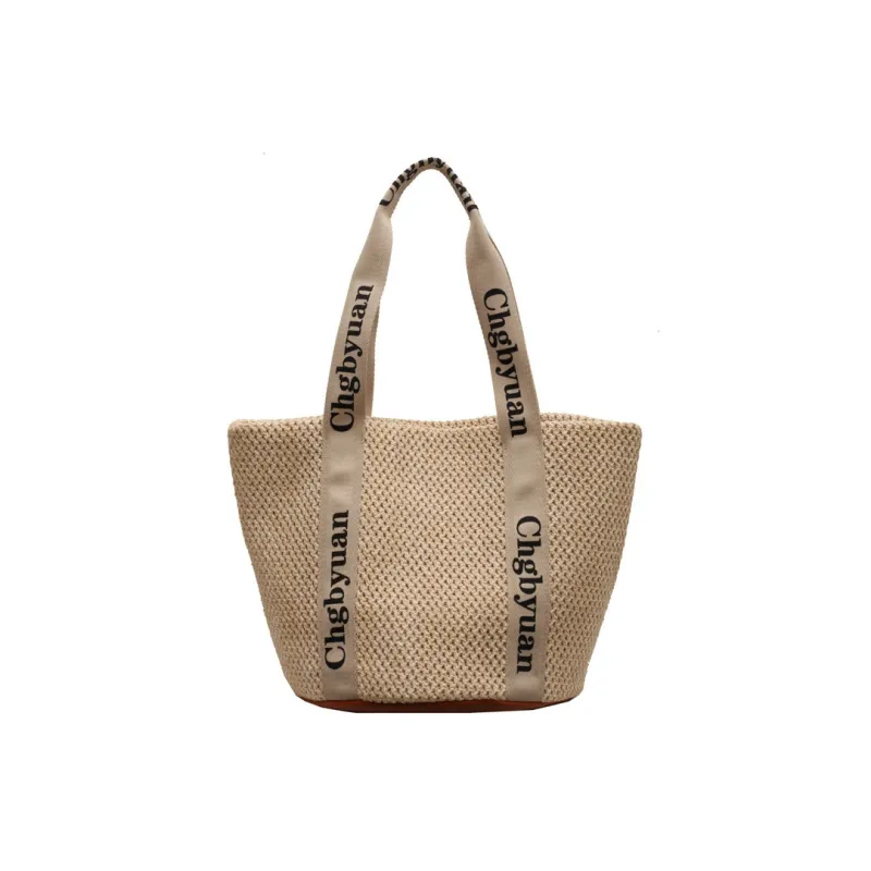 ALOENEY Straw Shoulder Bag Regular Women's White/Khaki-0