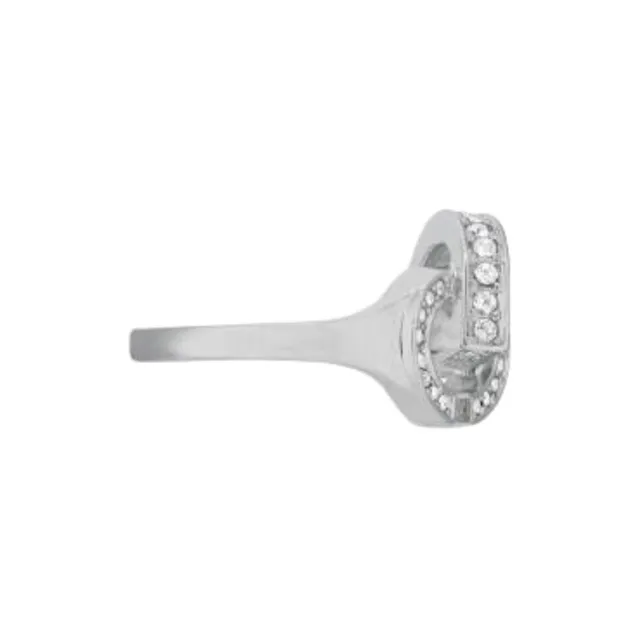 DIOR Metal Crystal Rings Women's Silver-2