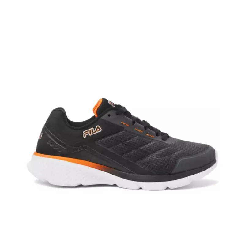 FILA Core Calibra Durable Breathable Low Top Running Shoes Men's Black Orange-1