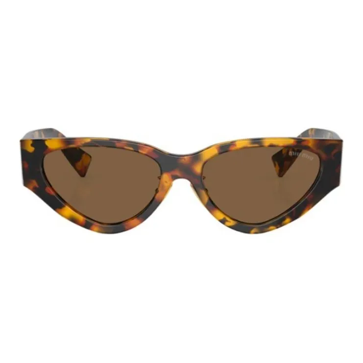 MIU MIU Acetate Irregular Shape Sunglasses Women's Tortoiseshell-1