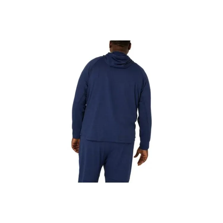 Asics Tech Pull Over Hoodie Sweatshirt Men's Blue-1