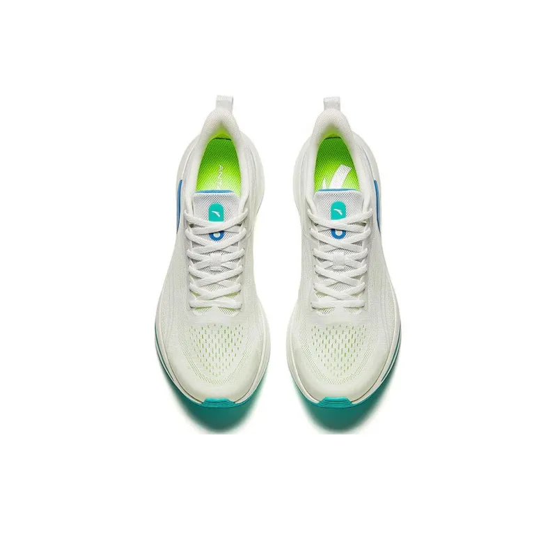 Anta Hydrogen Run 6th Generation Shock Absorbers Rebound Low Top Casual Running Shoes Men's White Blue-1