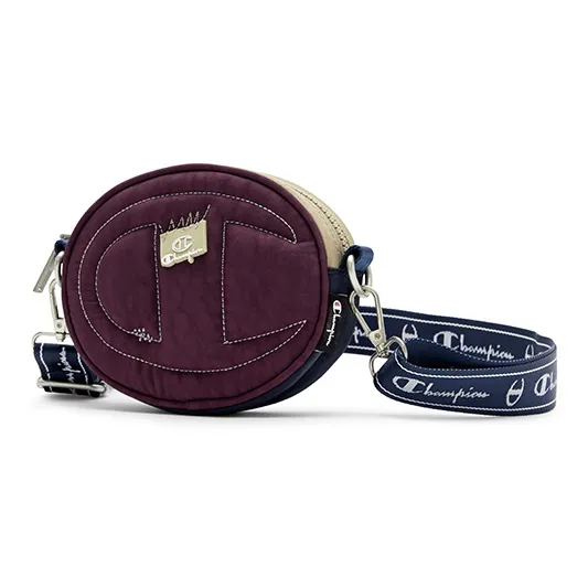 Champion Synthetic Leather Textile Crossbody Bag Regular Unisex Dark Gray/Black/Dark Red-6