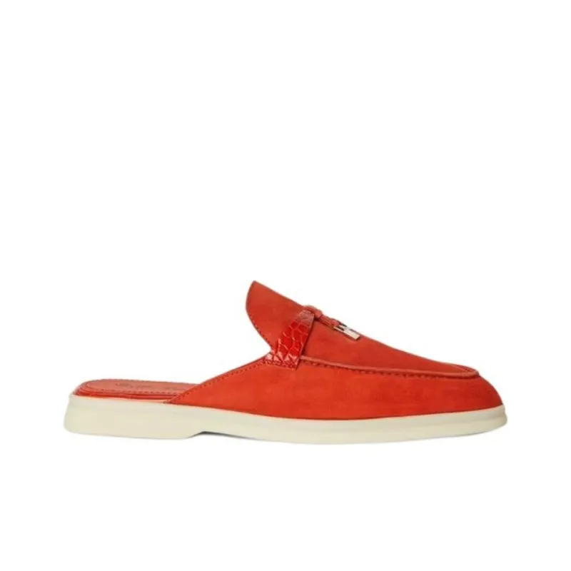 Loro Piana Wrap toe Slippers Women's Orange-1