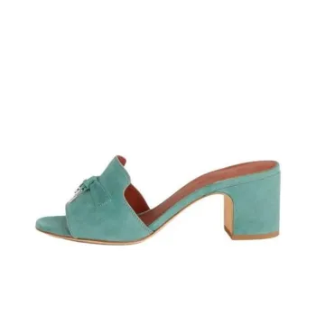 Loro Piana Slide Slippers 5.5cm Women's Dark Green