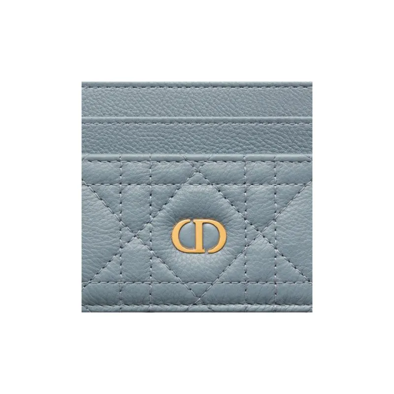 DIOR Soft Calfskin Card Holder Card Holder Women's Blue-3