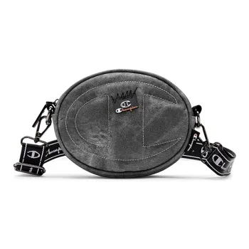 Champion Synthetic Leather Textile Crossbody Bag Regular Unisex Dark Gray/Black/Dark Red