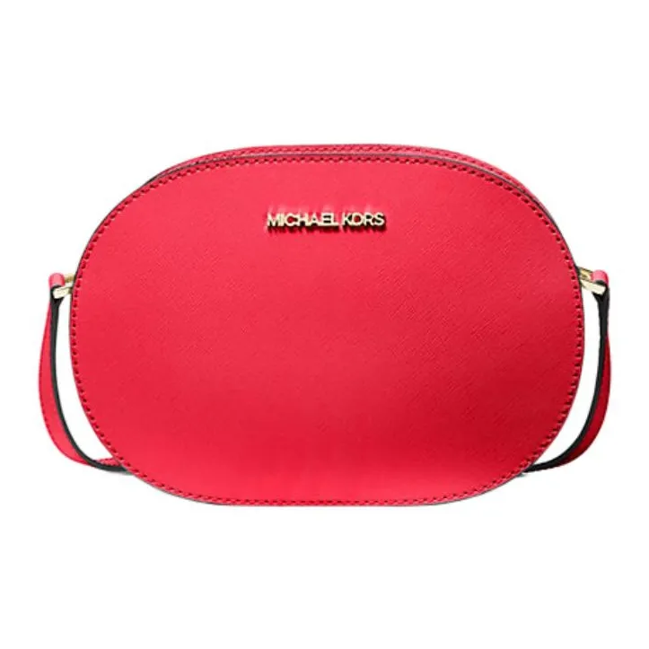 MICHAEL KORS Jet Set Travel Saffiano Leather Shoulder Bag Crossbody Bag Medium Size Women's Red-0