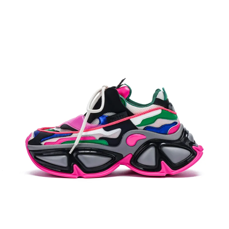 VINYVIOLA Cushioned Wear Resistant Height Increasing Low Top Chunky Sneakers Unisex-15