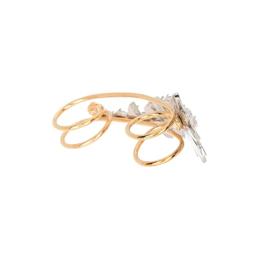 Burberry Rhinestone Metal Rings Women's Gold-1