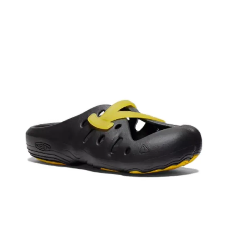 KEEN YOGEEZ Rubber Sole Slip Resistant Quick Dry Closed Toe Slippers Unisex Black Yellow-1