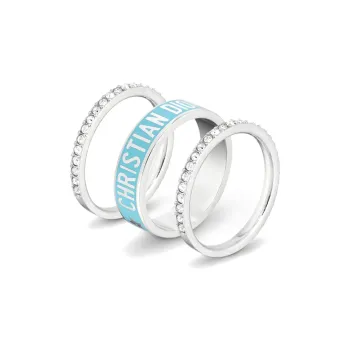DIOR Metal, Crystal, Turquoise, Lacquered Rings Women's Silver