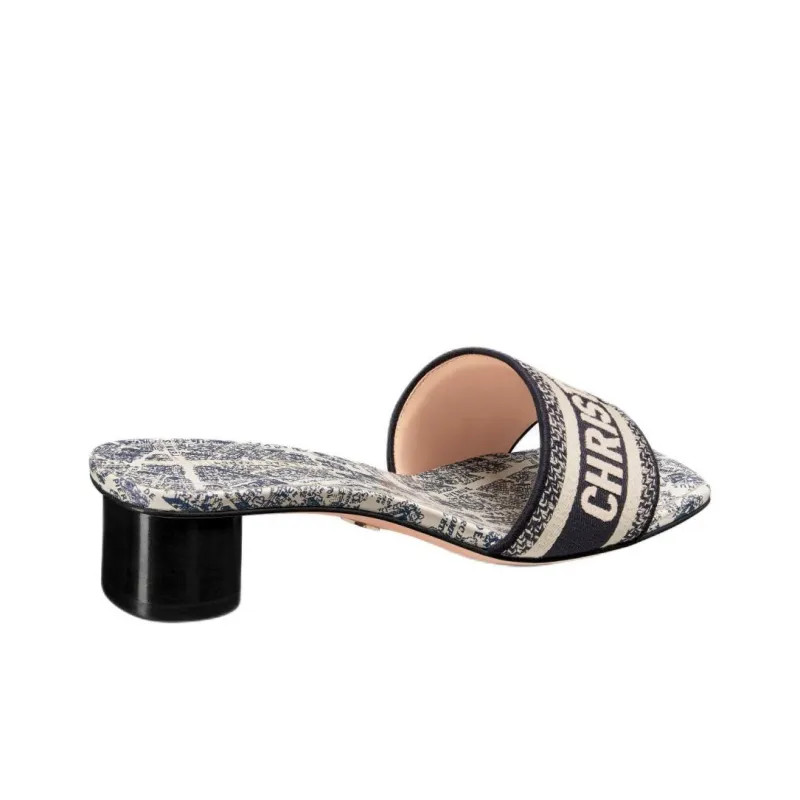 DIOR Dway Slide Slippers Women's Beige Black-4