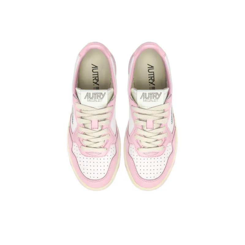 AUTRY High Top Skateboard Shoes Men's White Pink-3