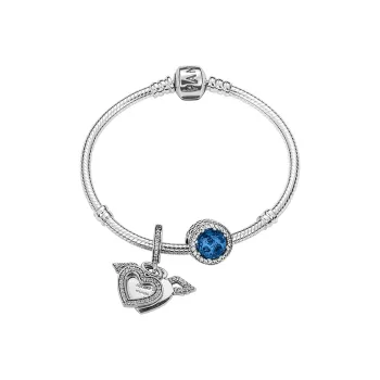 Pandora 925 Sterling Silver Bangle Set Women's Silver