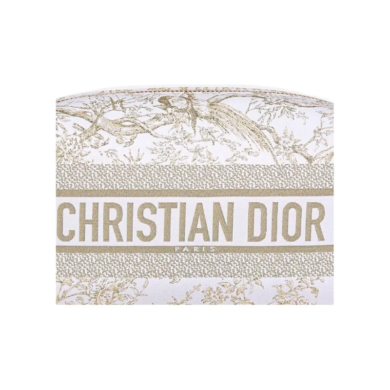 DIOR Leather Makeup Bag Women's White-4