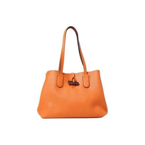 LONGCHAMP Roseau Essential Leather One Shoulder Handbags Medium Size Women's Orange