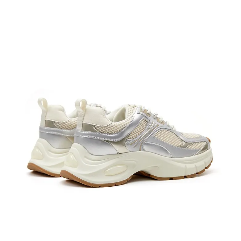 Marie Claire Balance Height Increase Low Top Chunky Sneakers Women's Silver-3