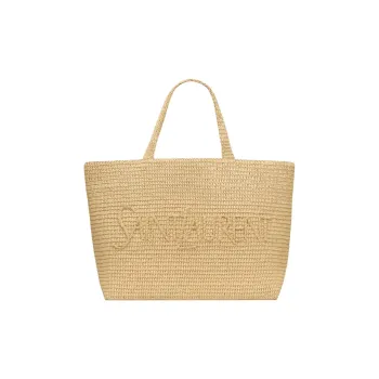 SAINT LAURENT Raffia Tote Bag, Shopping Bag, Handbag Unisex Natural