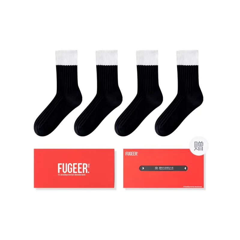FUGEER Mid Calf Socks Women's Box 4 Pack-18