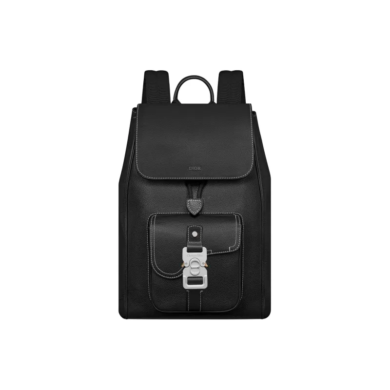 DIOR Grained Calfskin Backpack Men's Black-0