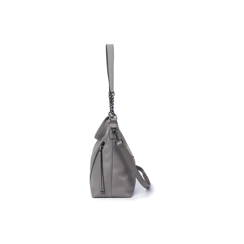 SANTA BARBARA POLO & RACQUET CLUB Cow Leather Dumpling Bag Handbag Shoulder Bag Regular Women's Black/Gray-5