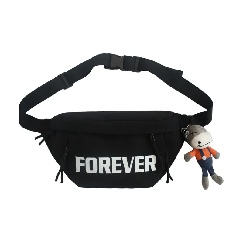 GEERDUN Nylon Fanny Pack, Crossbody Bag, Shoulder Bag Regular Unisex White/Black-8