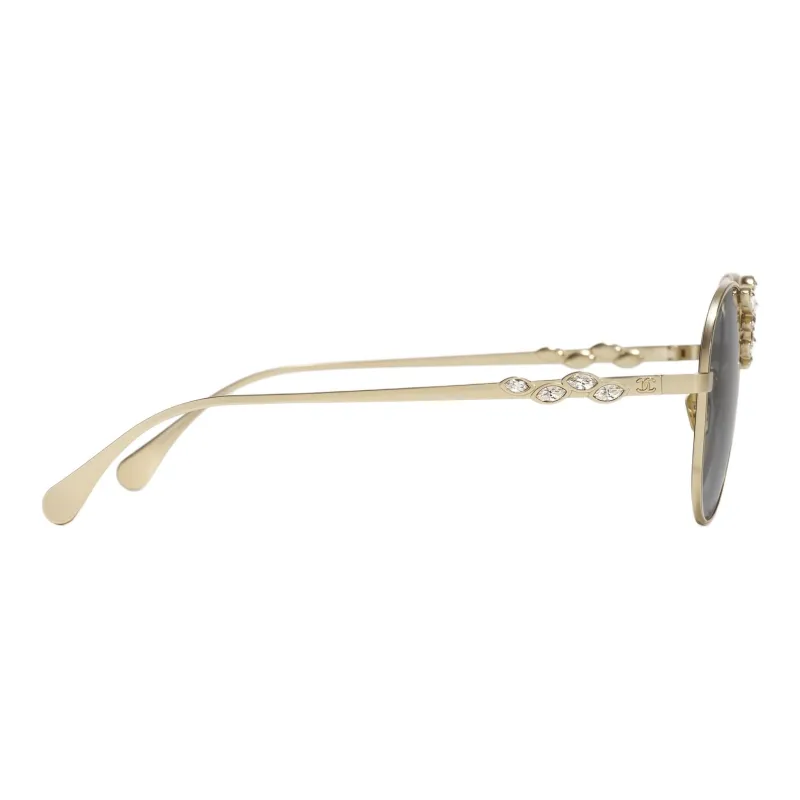 CHANEL Aviator Sunglasses Unisex Gold-3