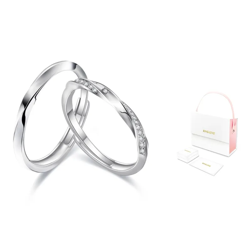 RINGLOVE Zircon Rings Unisex Silver-19