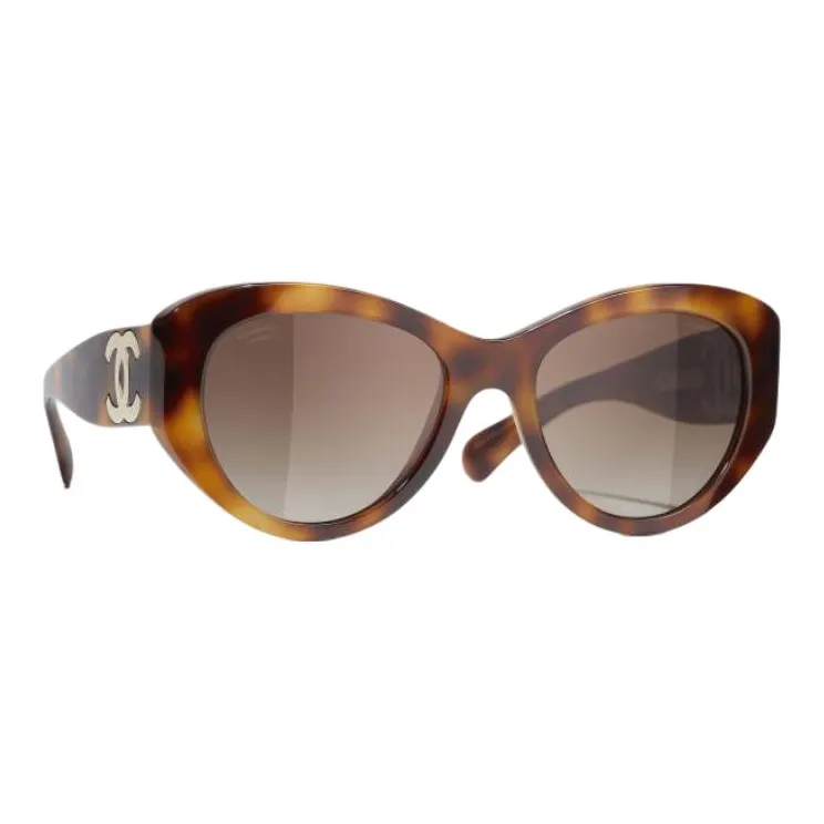 CHANEL Acetate Butterfly Sunglasses Women's Tortoiseshell-1
