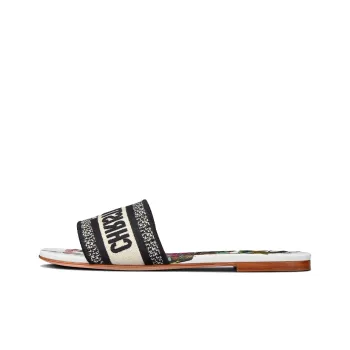DIOR Dway Rubber Sole Slip Resistant Slide Slippers Women's White Black