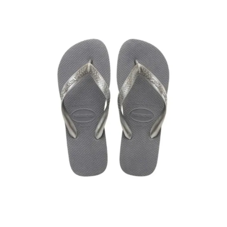 Havaianas Rubber Sole Quick Dry Flip Flops Women's Gray Silver-4
