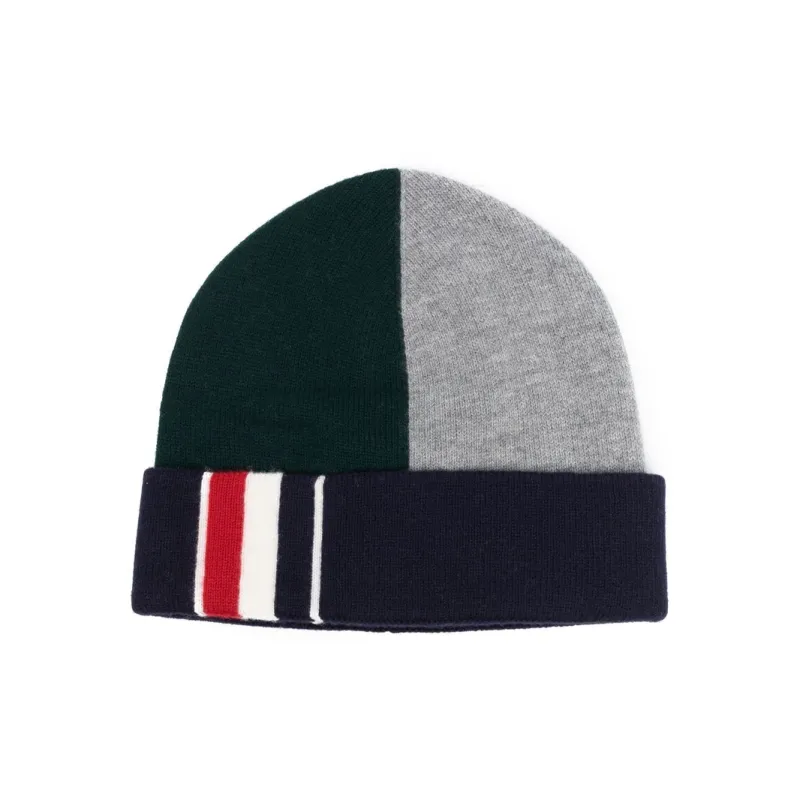 THOM BROWNE Colour block Virgin Wool Beanie-0