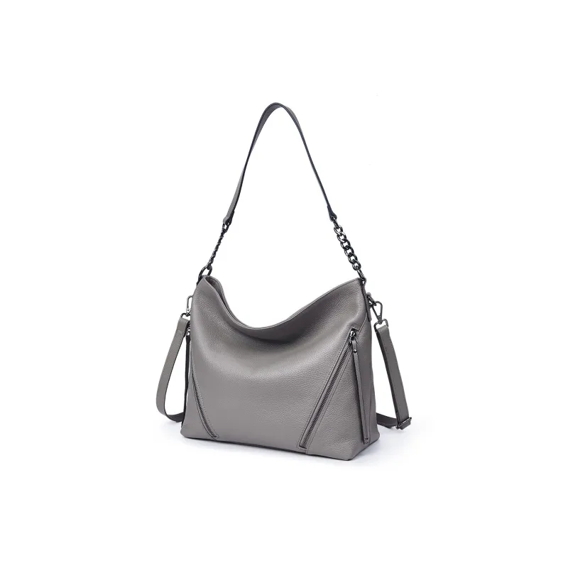 SANTA BARBARA POLO & RACQUET CLUB Cow Leather Dumpling Bag Handbag Shoulder Bag Regular Women's Black/Gray-3