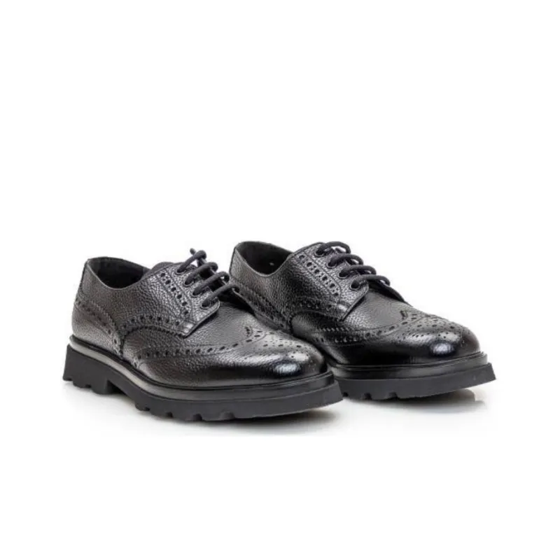 DOUCAL'S Panelled Leather Brogues-3
